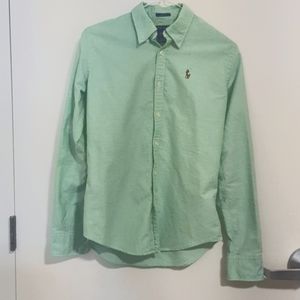 Ralph Lauren Slim Fit Green Oxford Shirt (size 2)